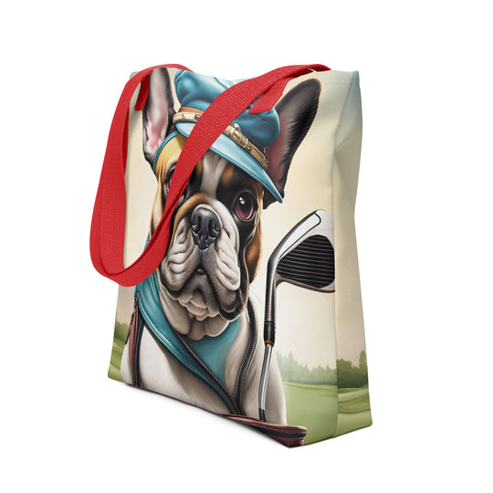 Tote bag-French Bulldog Golfer V18