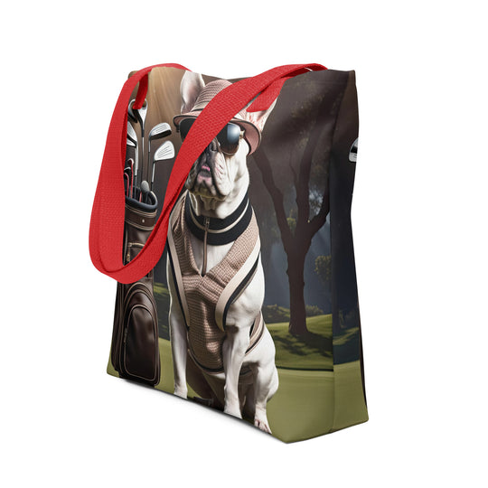 Tote bag-French Bulldog Golfer V23