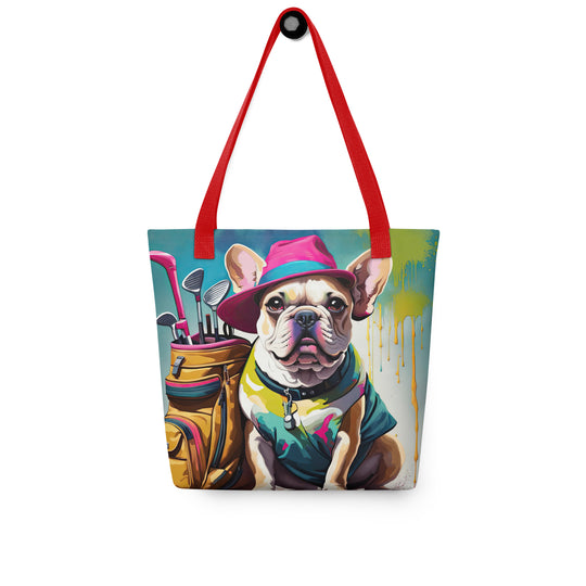 Tote bag-French Bulldog Golfer V25