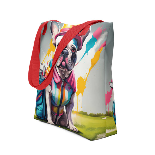 Tote bag-French Bulldog Golfer V40