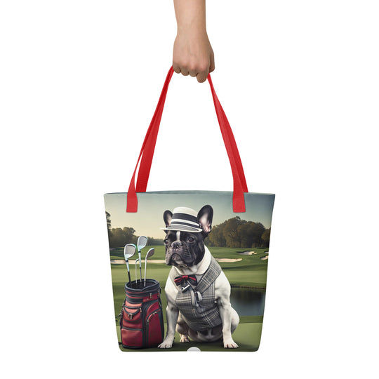 Tote bag-French Bulldog Golfer V45