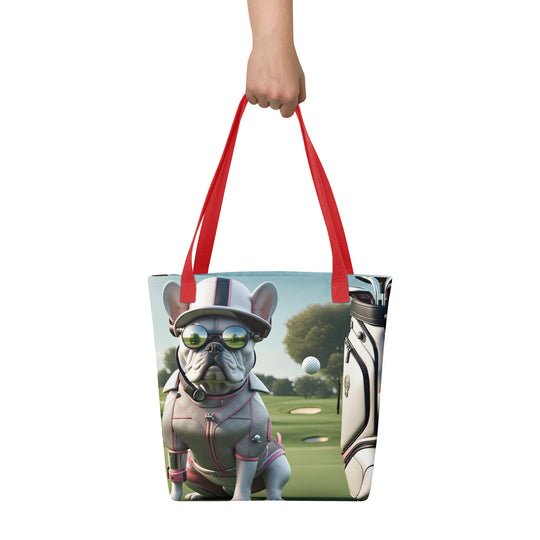 Tote bag-French Bulldog Golfer V48