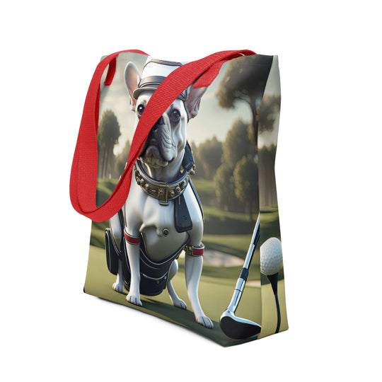 Tote bag-French Bulldog Golfer V51`