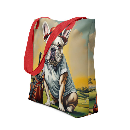 Tote bag-French Bulldog Golfer  V54