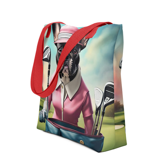 Tote bag-French Bulldog Golfer V63