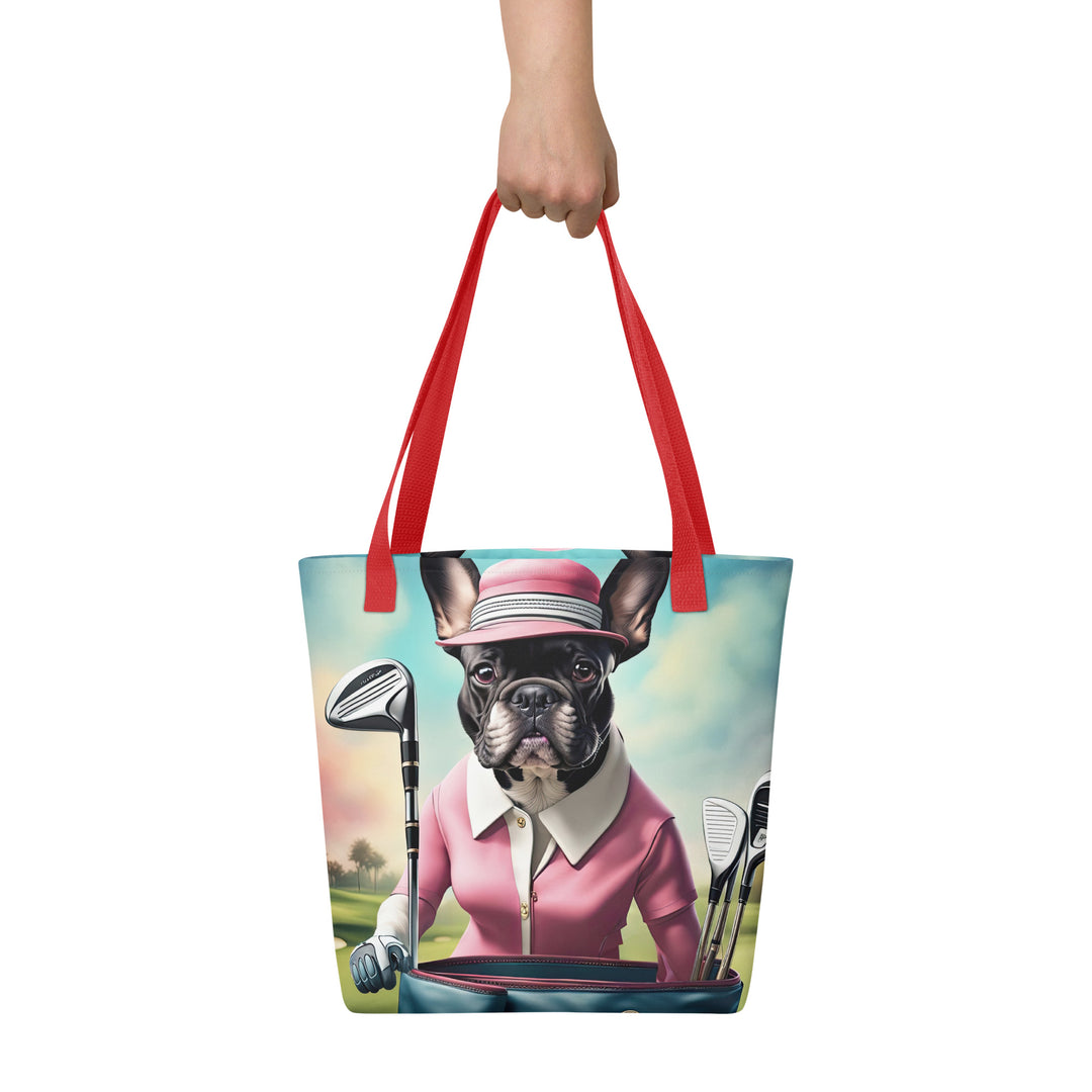 Tote bag-French Bulldog Golfer V63