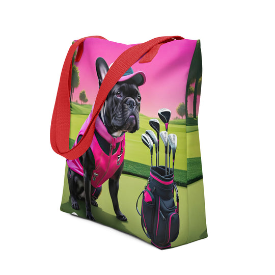 Tote bag-French Bulldog Golfer V66