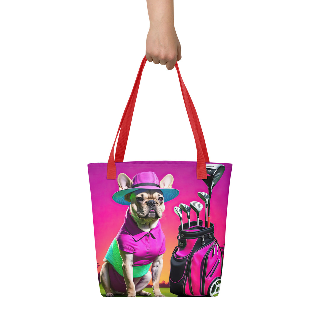 Tote bag-French Bulldog Golfer V68