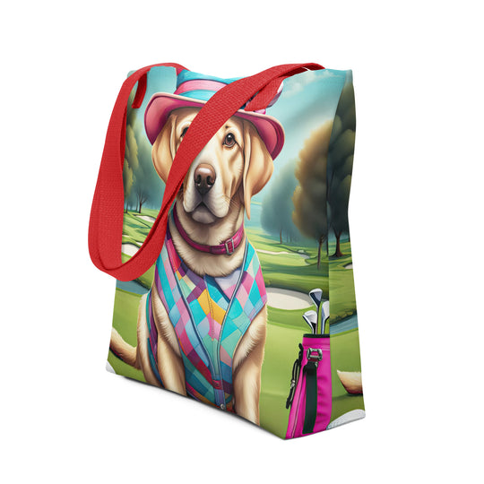 Tote bag-Labrador Retriever Golfer V3