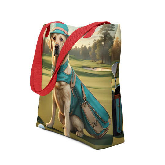 Tote bag-Labrador Retriever Golfer V7