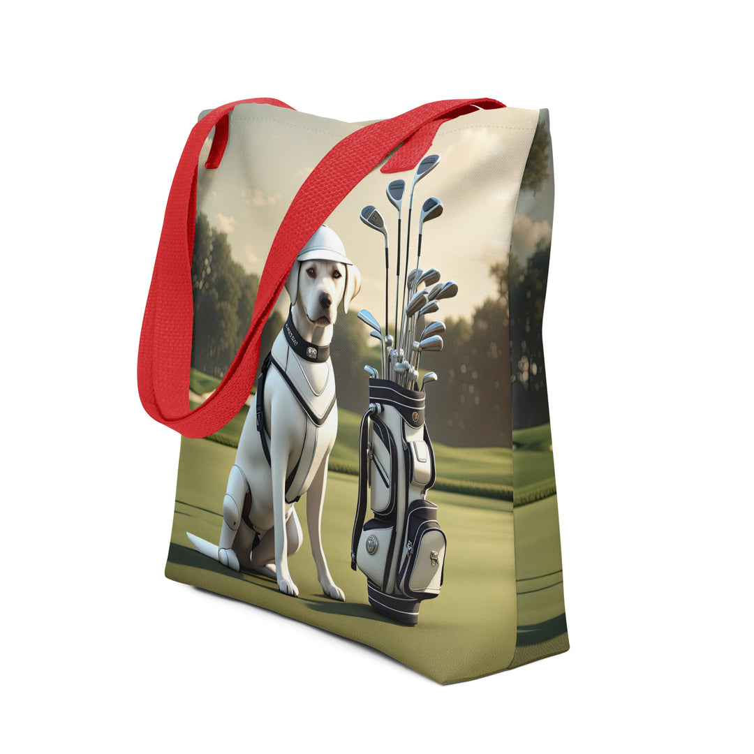 Tote bag-Labrador Retriever Golfer V8