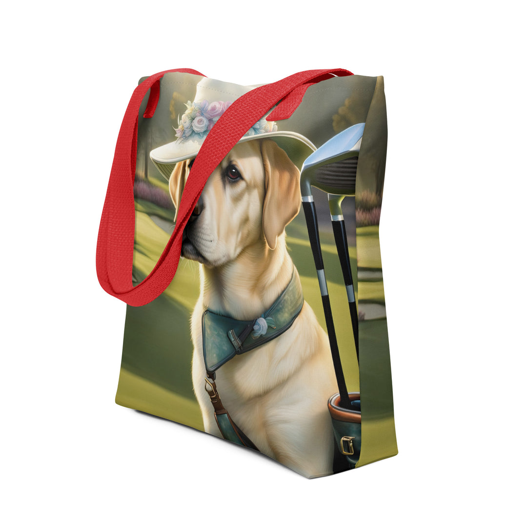 Tote bag-Labrador Retriever Golfer V12