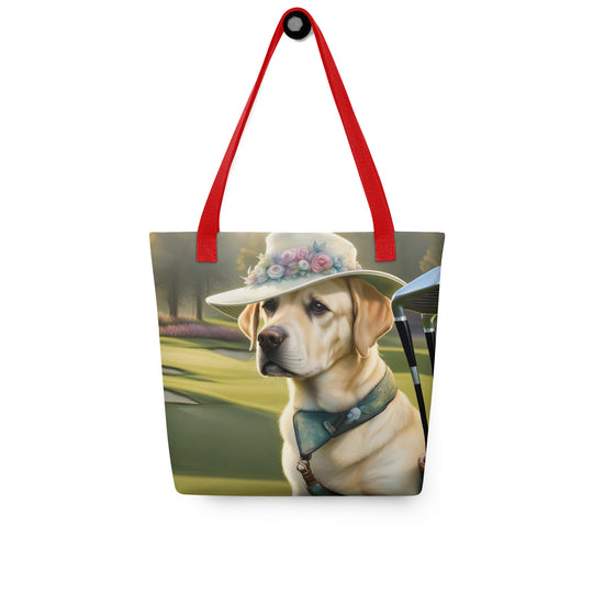 Tote bag-Labrador Retriever Golfer V12