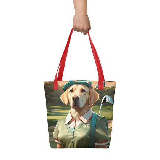 Tote bag-Labrador Retriever Golfer V15