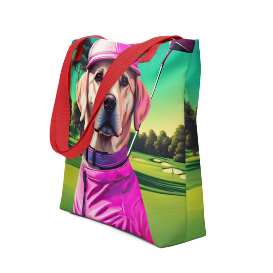 Tote bag-Labrador Retriever Golfer V17