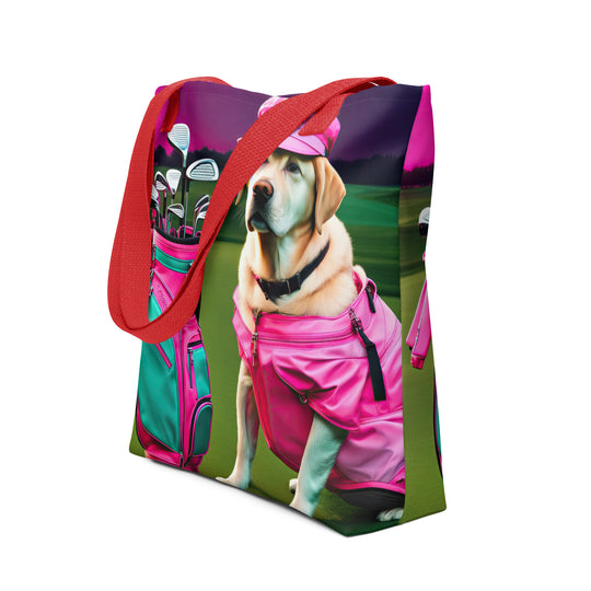 Tote bag-Labrador Retriever Golfer V18