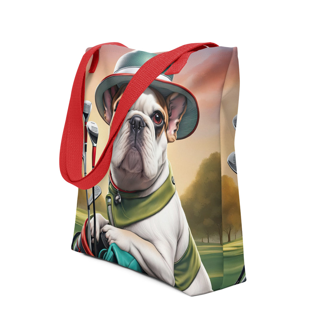 Tote bag-French Bulldog Golfer V9