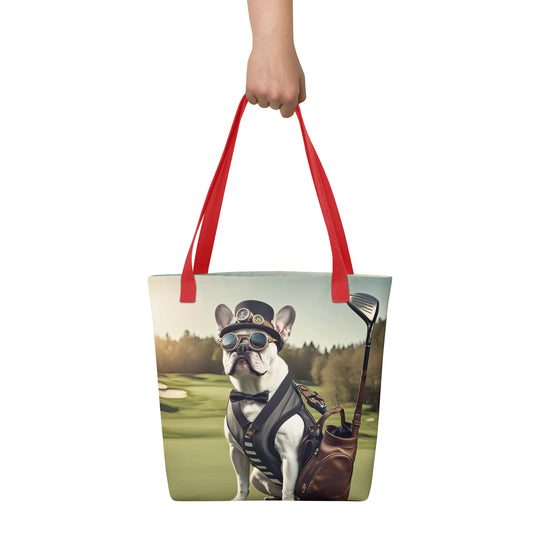 Tote bag-French Bulldog Golfer V43