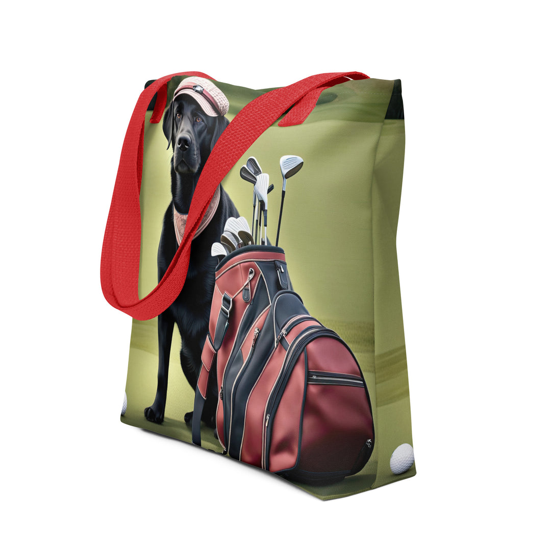 Tote bag-Golden Retriever Golfer V2