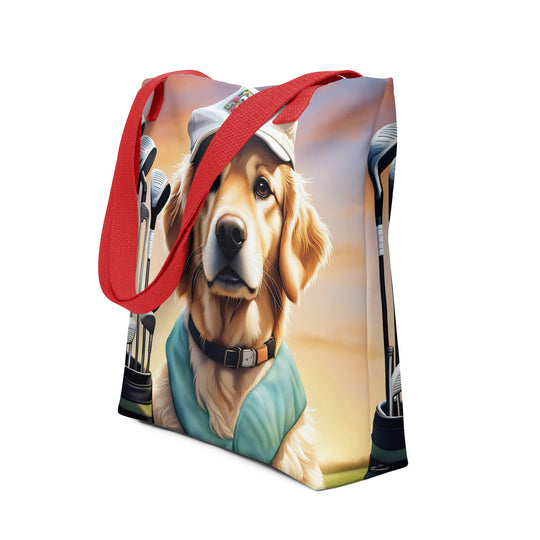 Tote bag-Golden Retriever Golfer V4