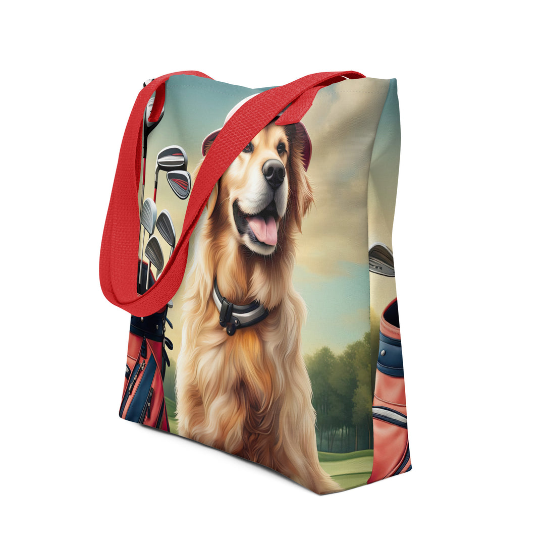 Tote bag-Golden Retriever Golfer V5