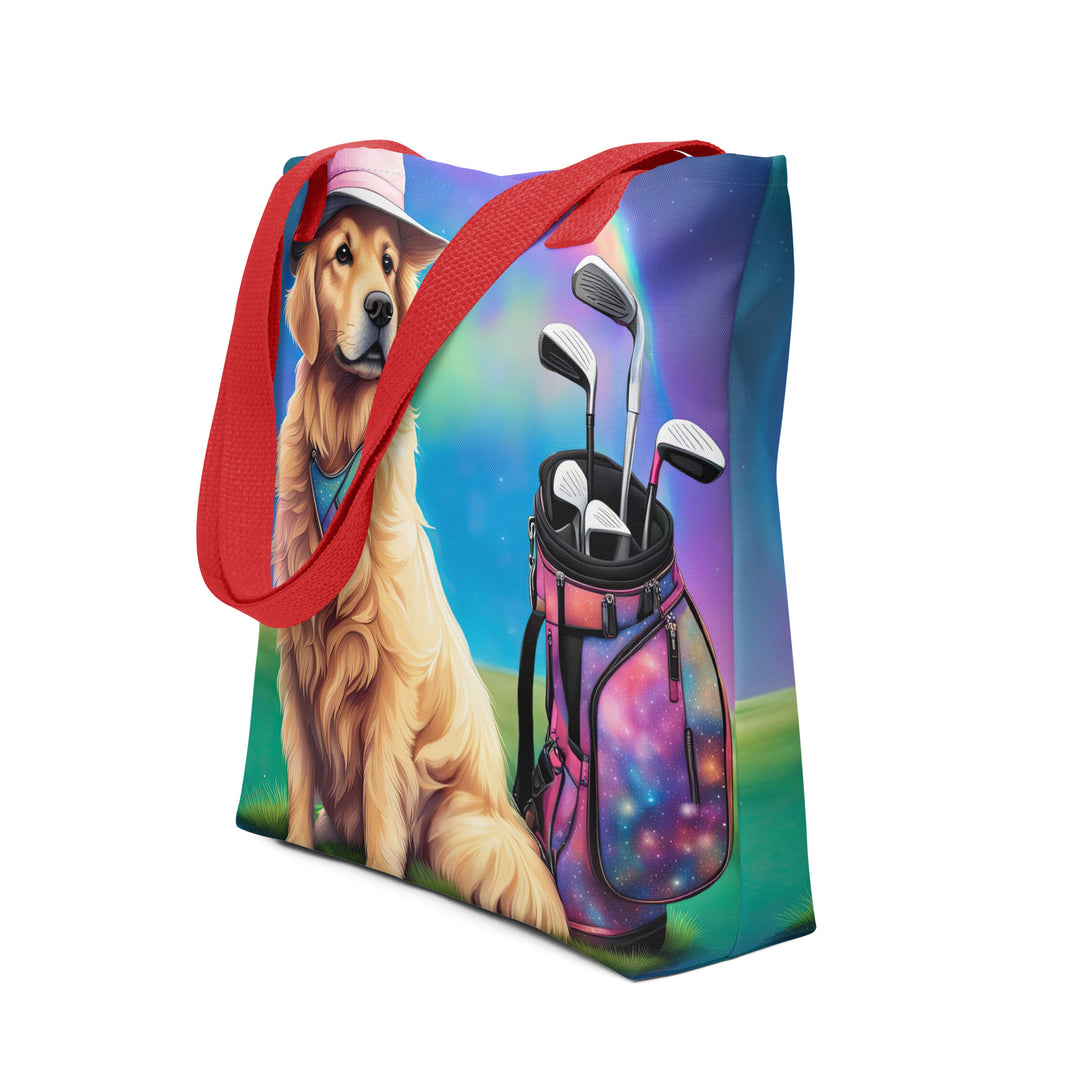 Tote bag-Golden Retriever Golfer V7