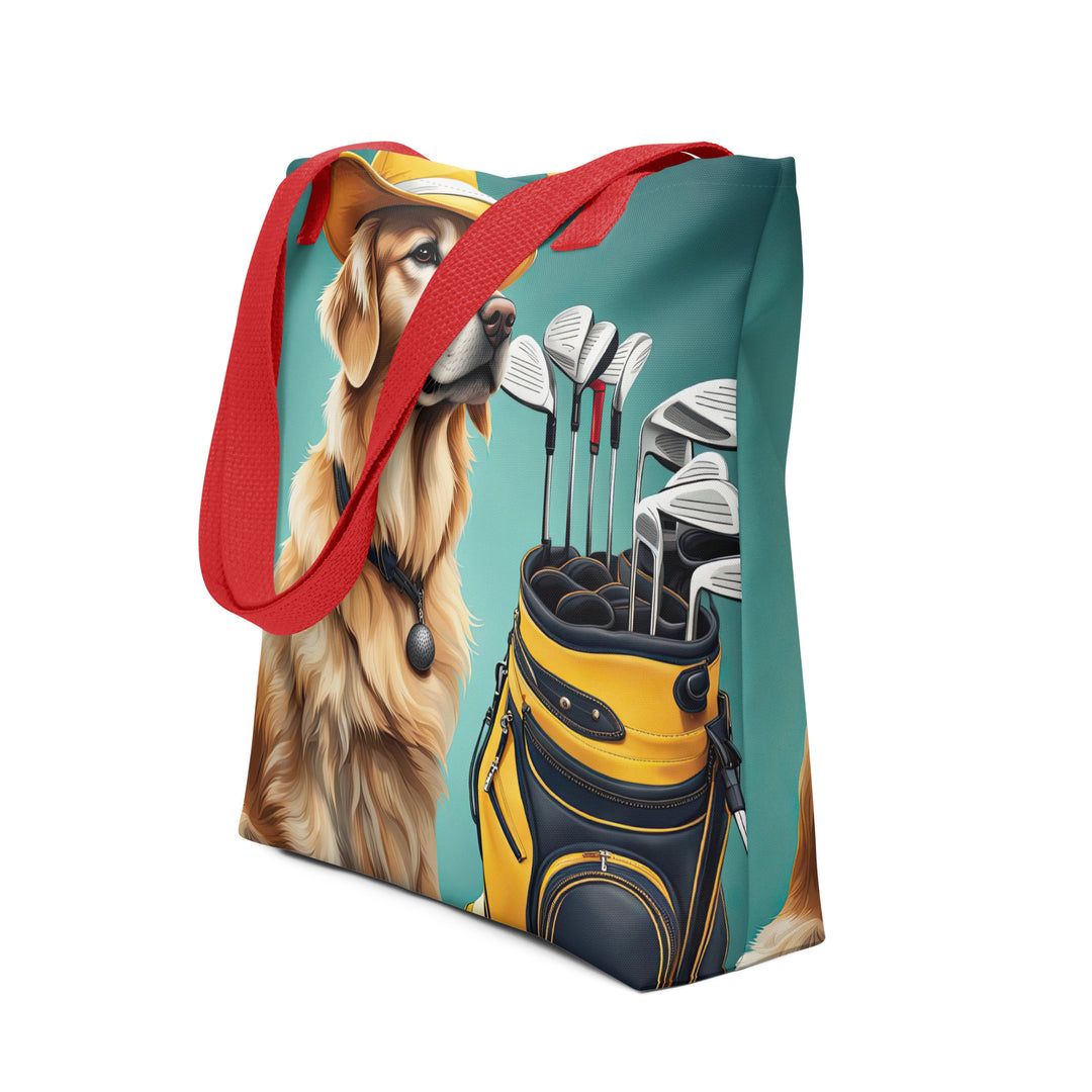 Tote bag-Golden Retriever Golfer V8