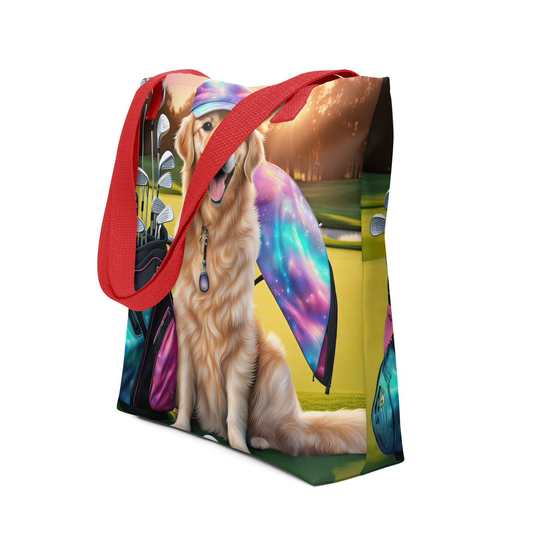 Tote bag-Golden Retriever Golfer V9