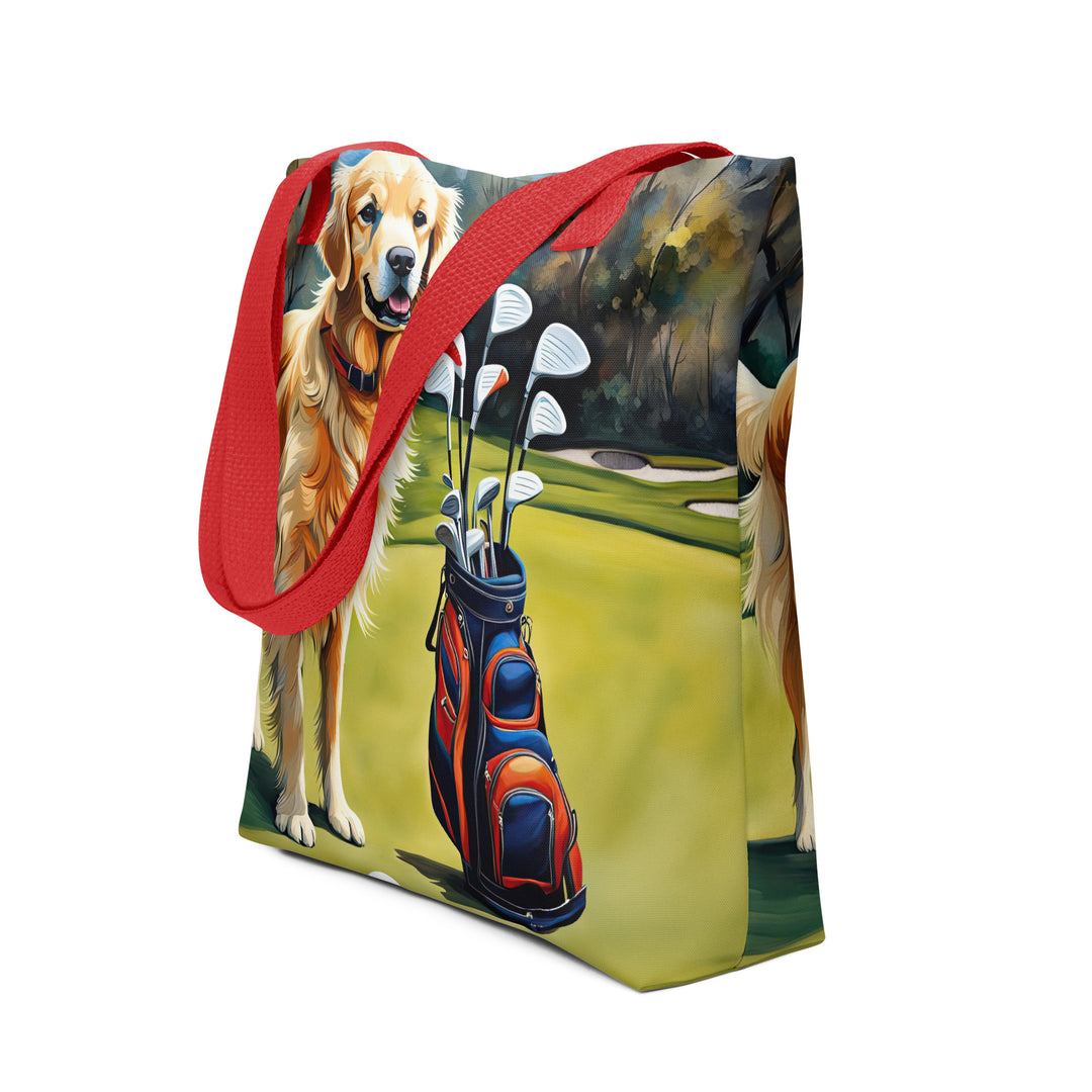 Tote bag-Golden Retriever Golfer V10