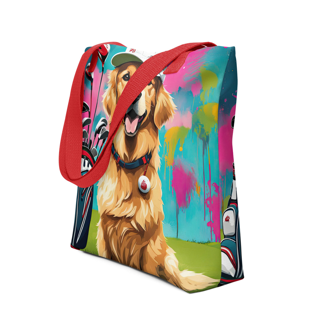 Tote bag-Golden Retriever Golfer V12