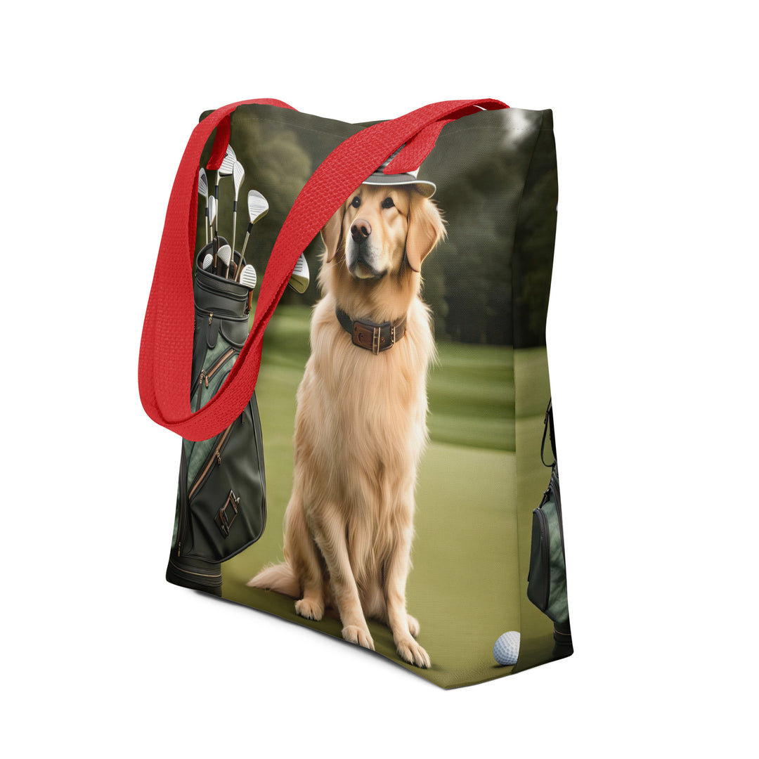 Tote bag-Golden Retriever Golfer V13