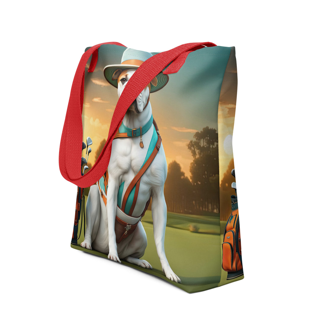 Tote bag-American Bulldog Golfer