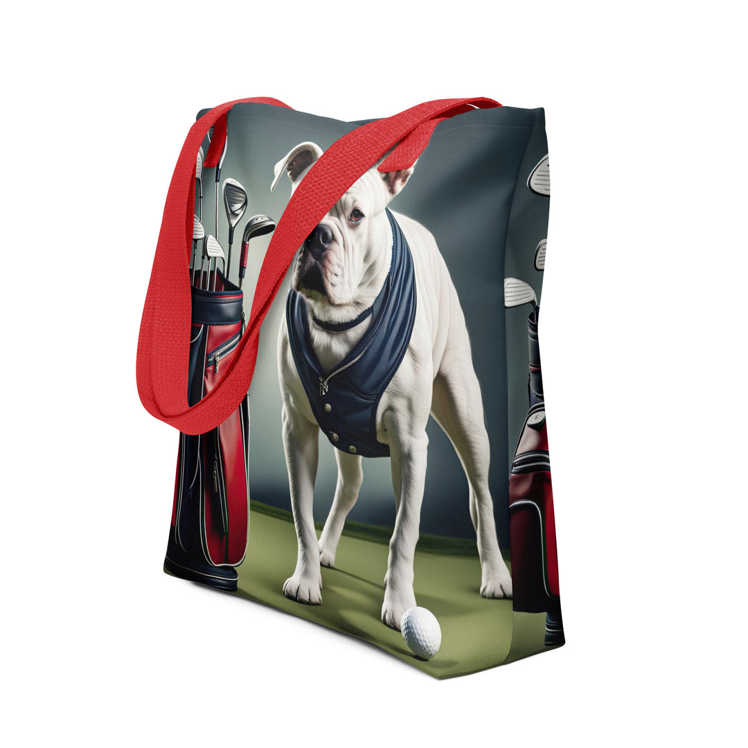 Tote bag-American Bulldog Golfer V2