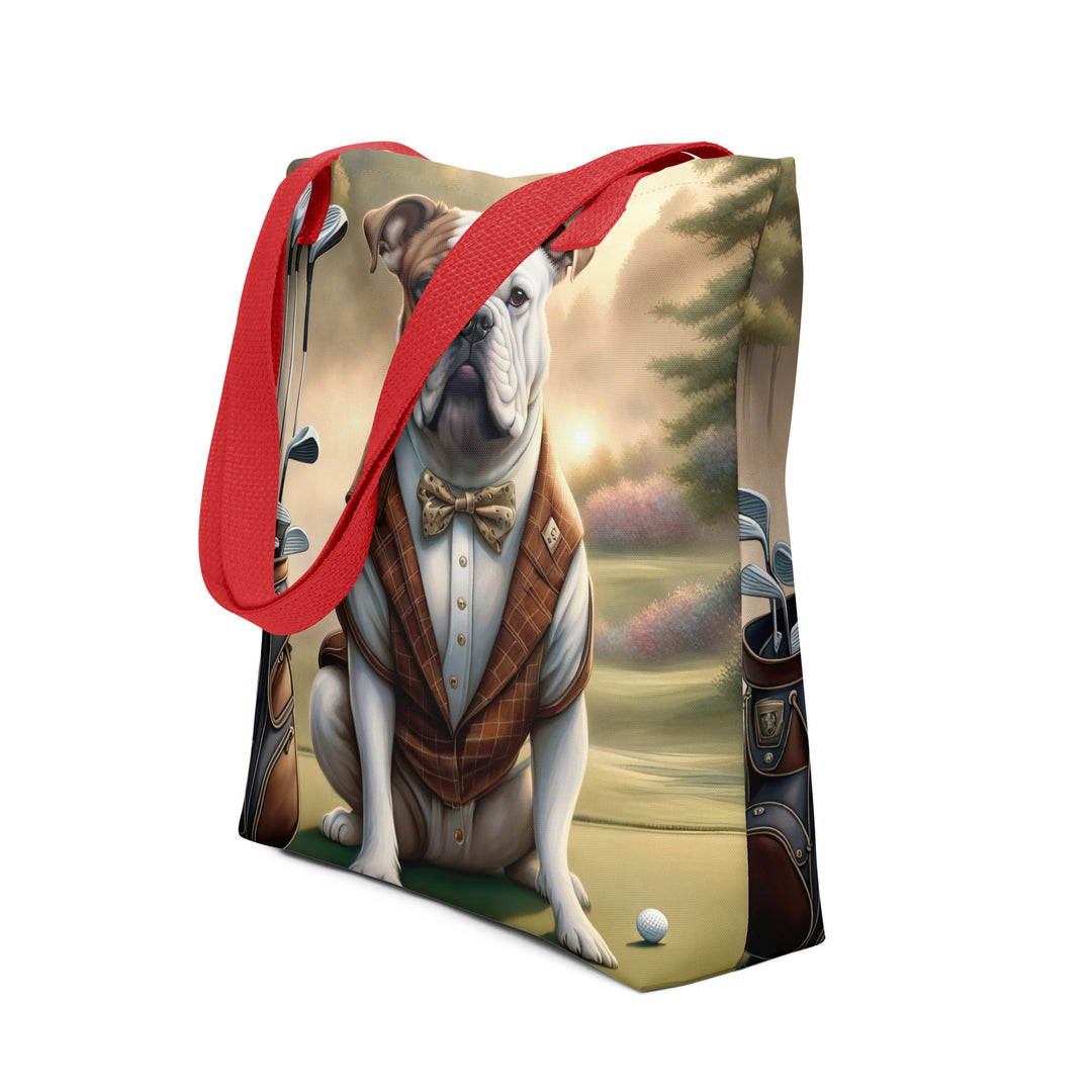 Tote bag-American Bulldog Golfer V3