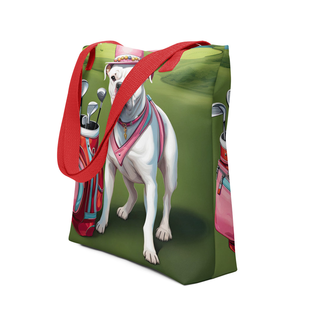 Tote bag-American Bulldog Golfer V5