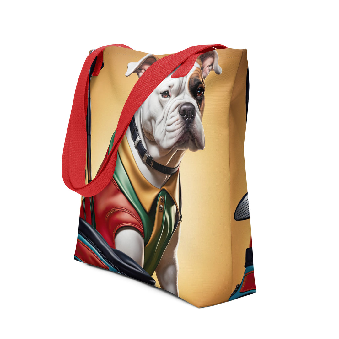 Tote bag-American Bulldog Golfer V5