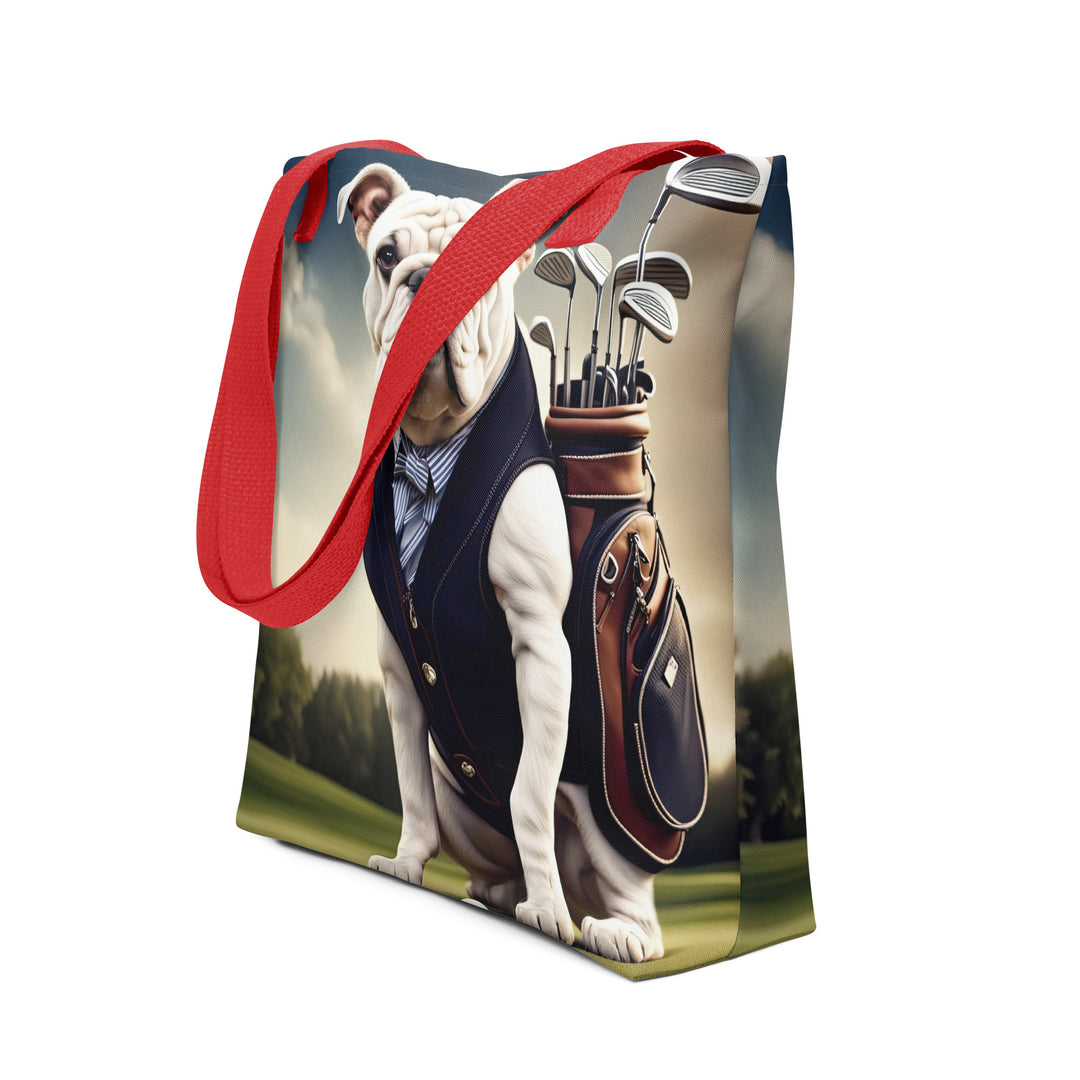 Tote bag-Bulldog Golfer V3