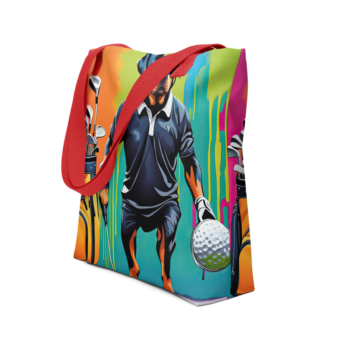 Tote bag-Rottweiler Golfer V2