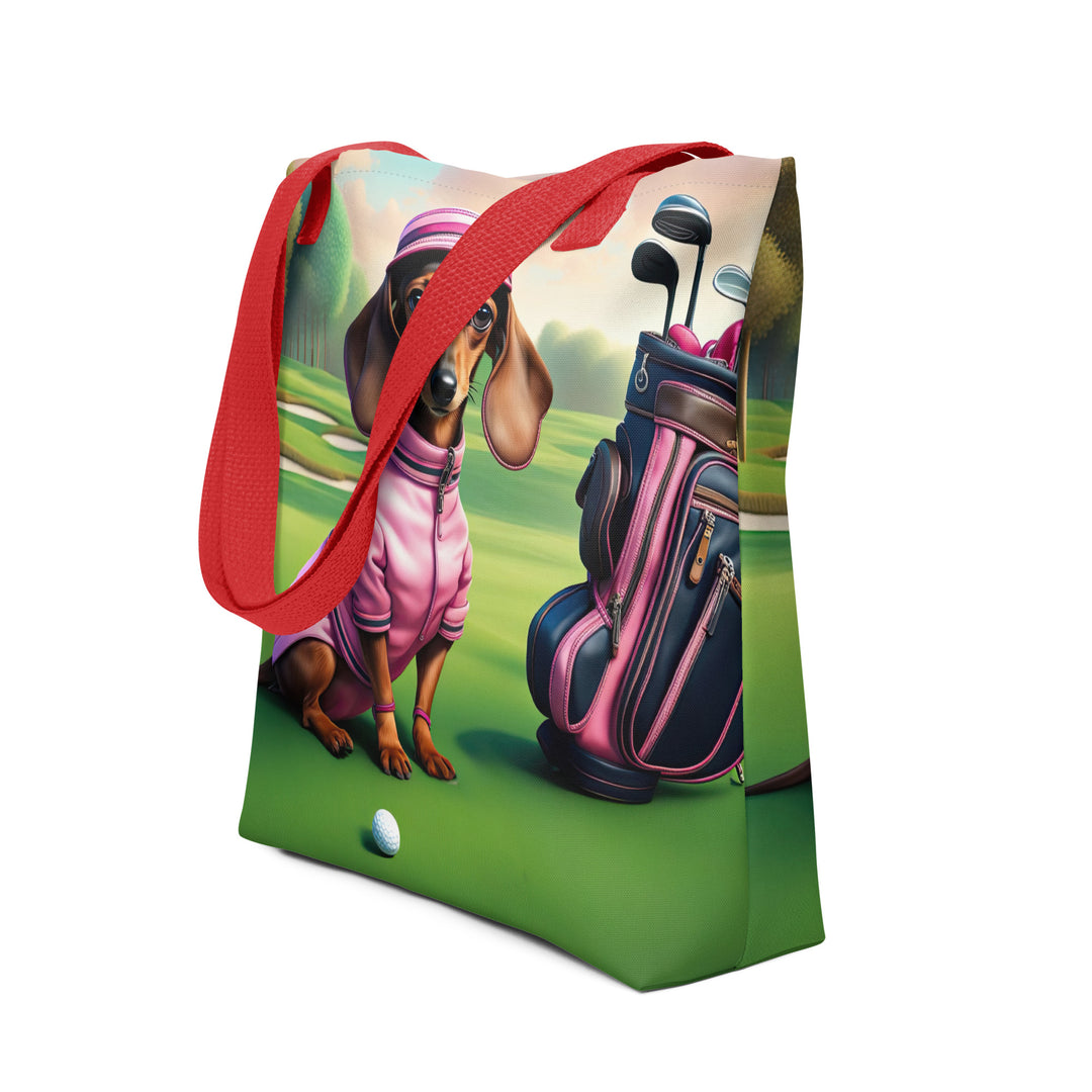 Tote bag-Dachshund Golfer V5