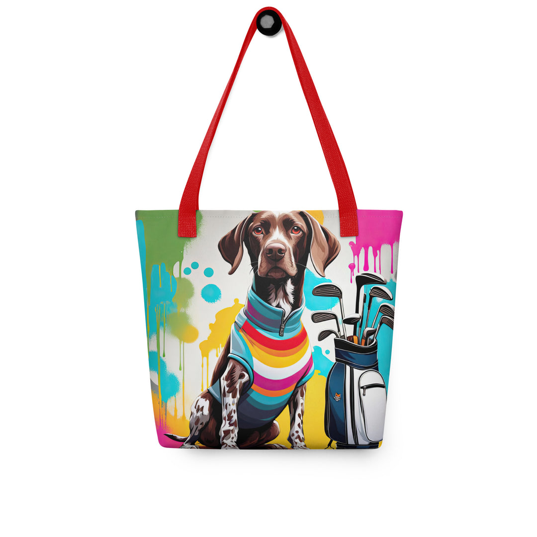 Tote bag-German Shorthaired Pointer Golfer V2