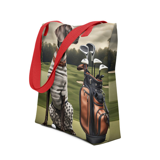 Tote bag-German Shorthaired Pointer Golfer V3