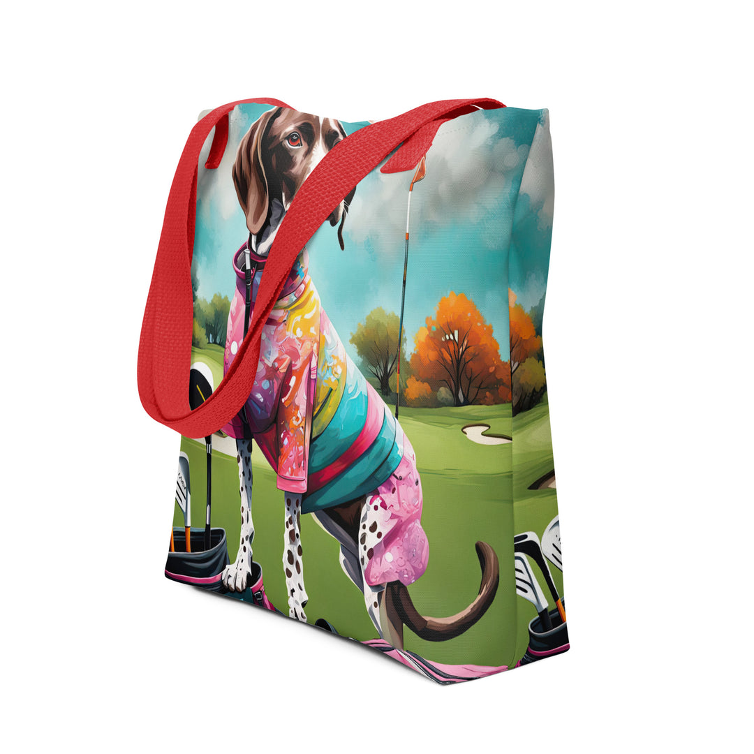 Tote bag-German Shorthaired Pointer Golfer V4