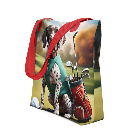 Tote bag-German Shorthaired Pointer Golfer V5