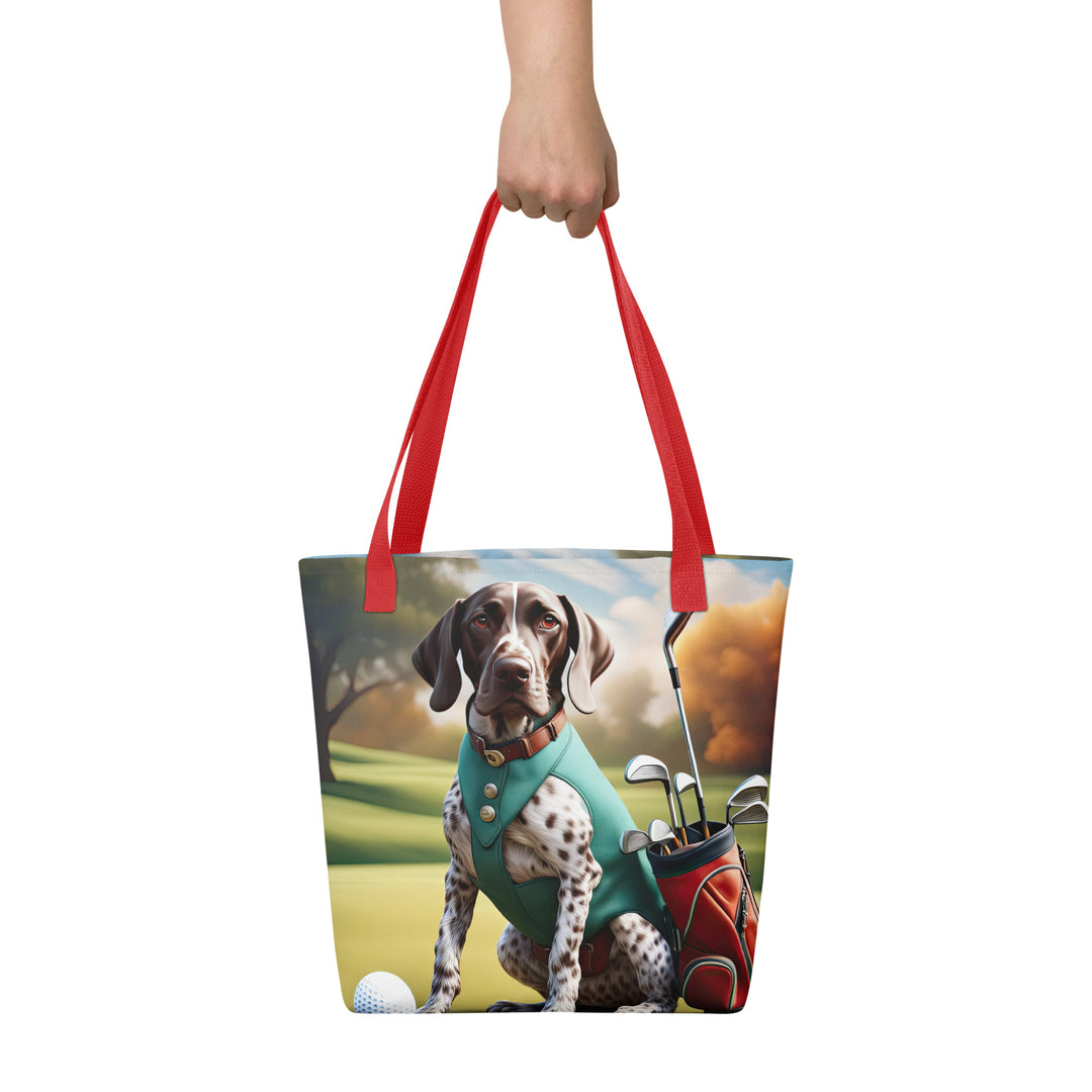 Tote bag-German Shorthaired Pointer Golfer V5