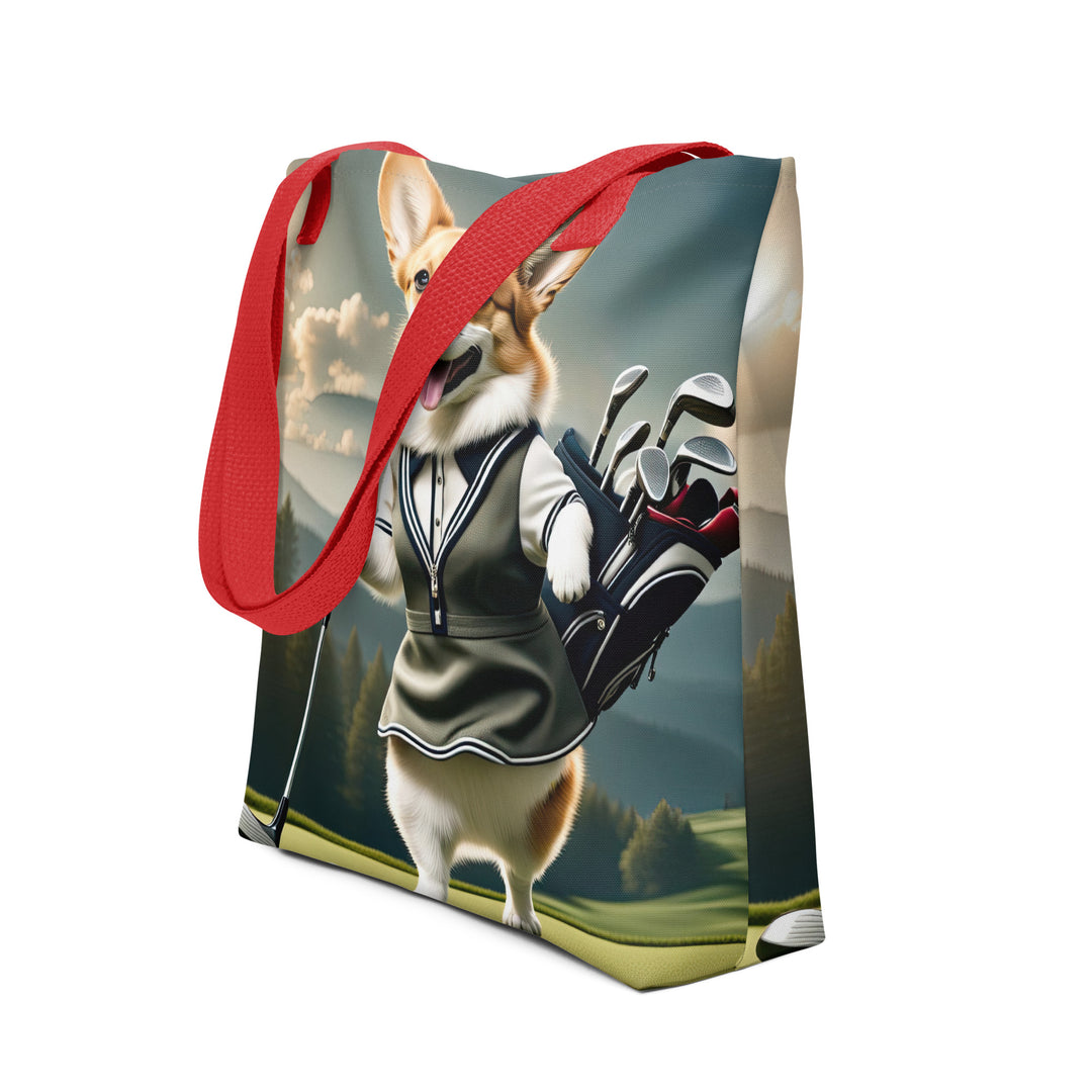 Tote bag-Pembroke Welsh Corgi Golfer V3