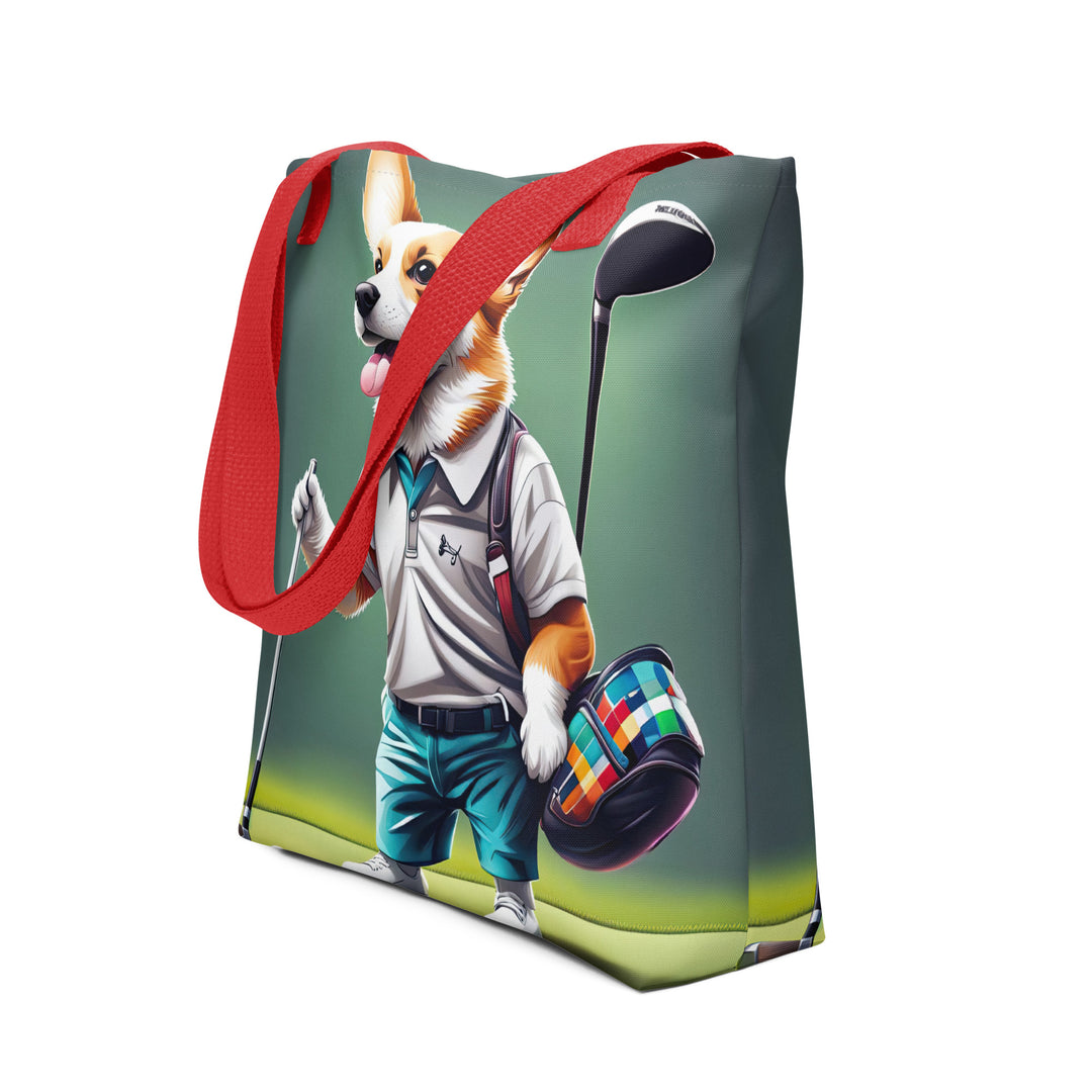 Tote bag-Pembroke Welsh Corgi Golfer V5
