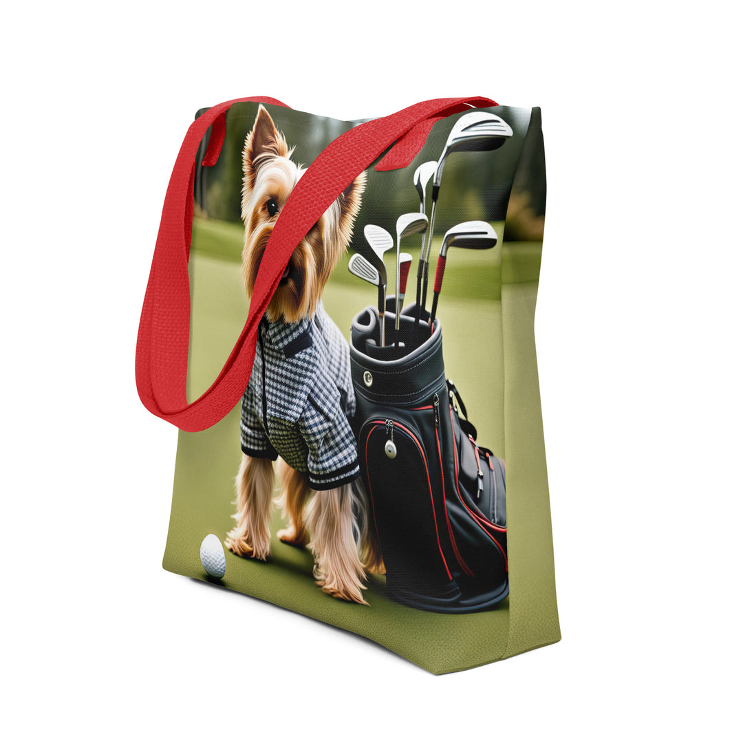 Tote bag-Yorkshire Terrier Golfer V4