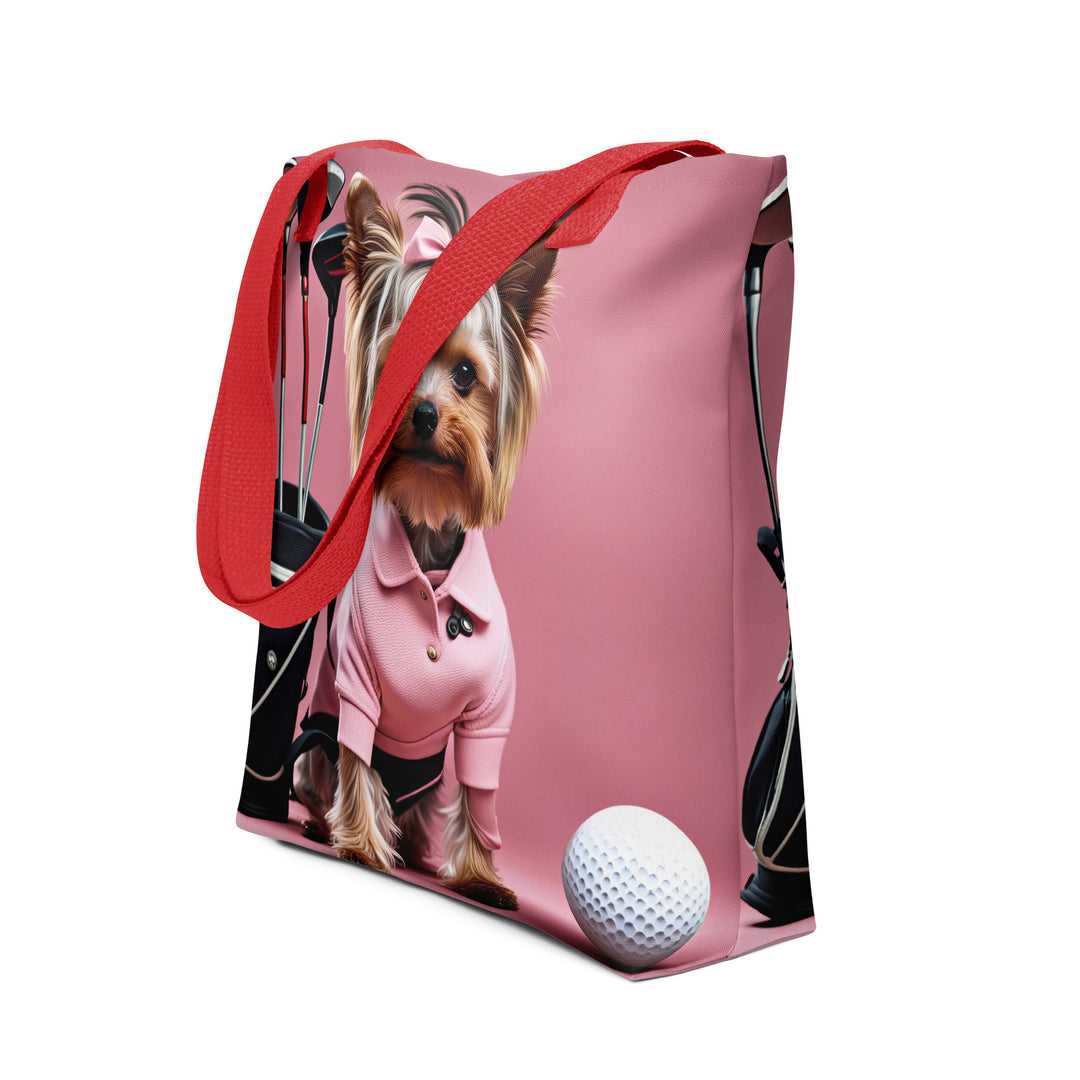 Tote bag-Yorkshire Terrier Golfer V5