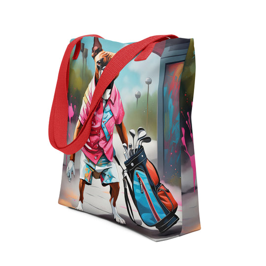 Tote bag-Boxer Golfer