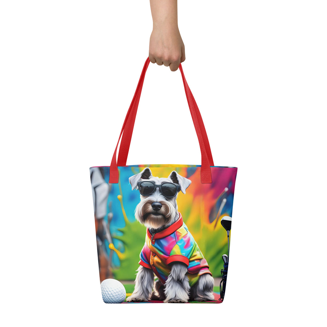 Tote bag-Miniature Schnauzer Golfer V3